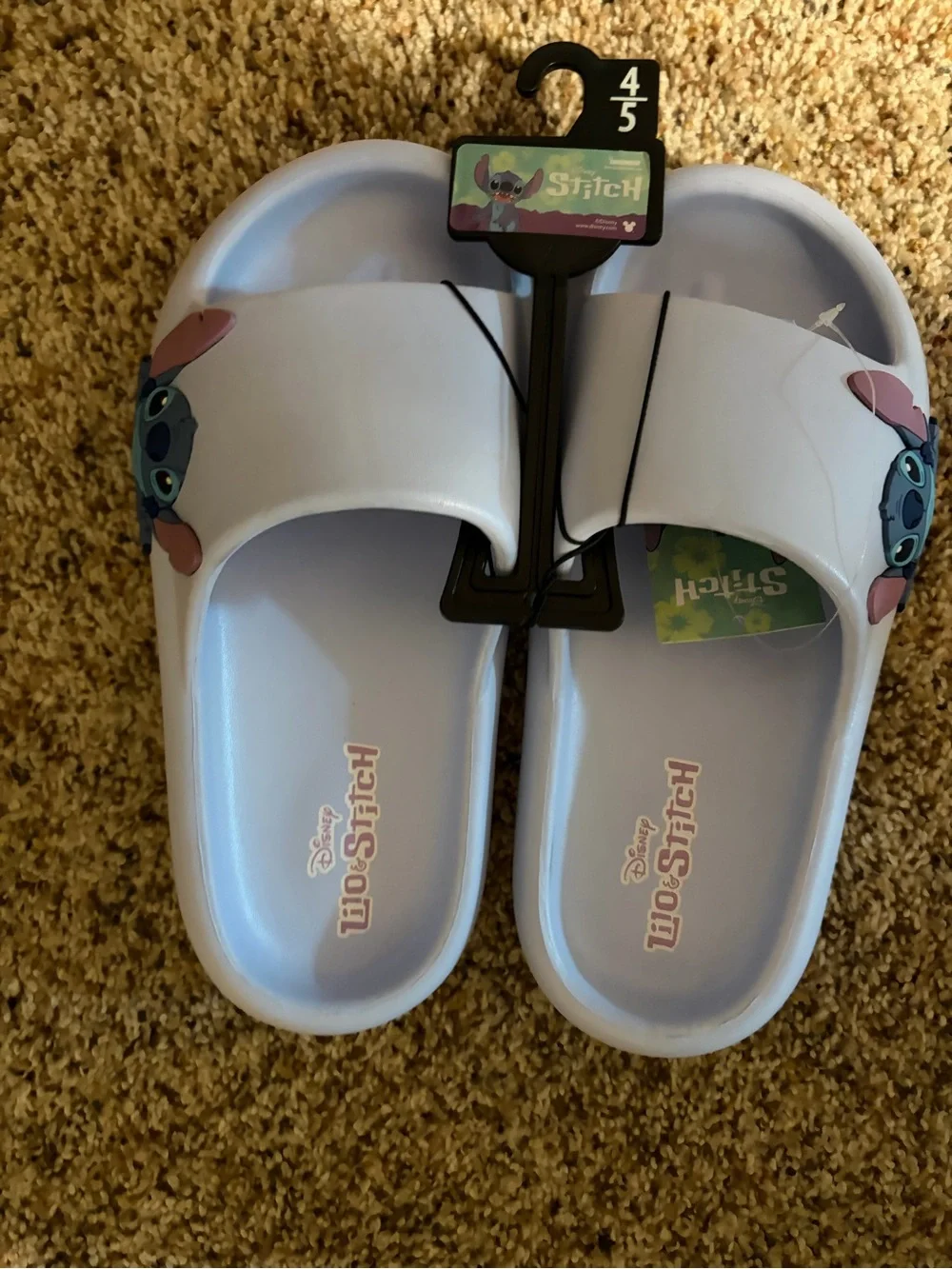 Disney Lilo & Stitch Light Purple Kids Slide Sandals